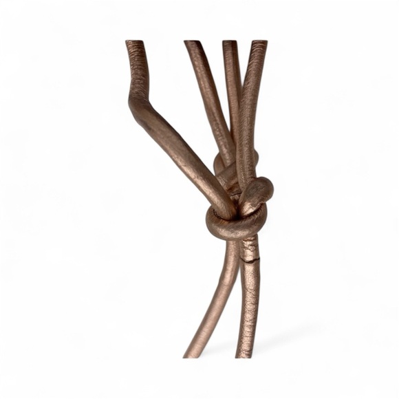 H&M Premium Quality Rose Gold Lace Up Leather Sandals 8 - Picture 6 of 6